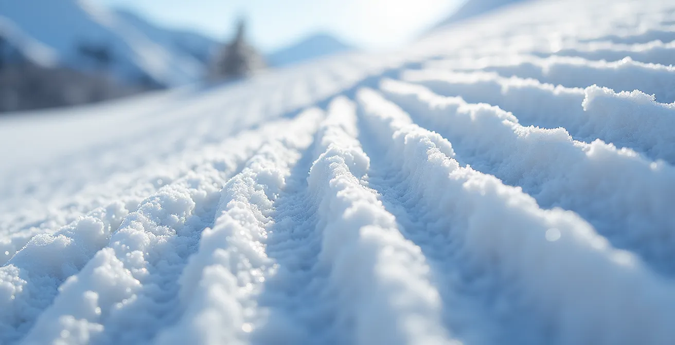 Vue panoramique d'un snowpark français avec ses différentes lignes colorées